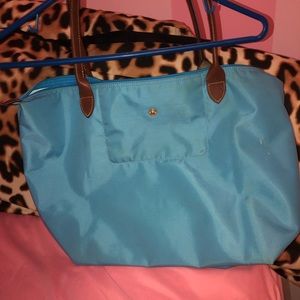 Blue longchamp classic large tote